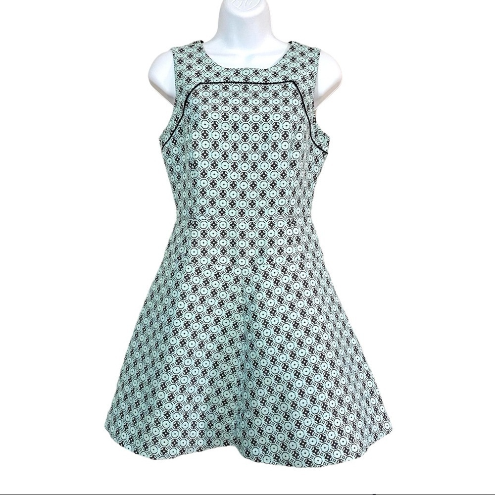 Club Monaco Mint Blue Sleeveless Dress Sz 0 Skater Fit Flare Summer Vacation